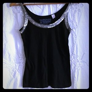 Beaded black tank